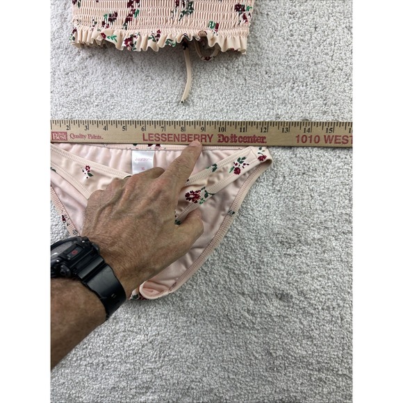 Xhilaration Floral Boho Swim Suit Set Womens XS String Tie Back Underwire Cup‎ - Picture 3 of 7